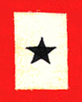Red and white flag with blue star for the son who was fighing in WWII