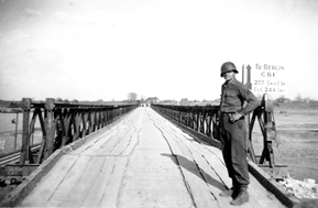 Crossing the Rhine River - The bridge at Wallach, March 1945