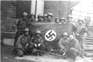 277th Combat Engineers with captured German flag